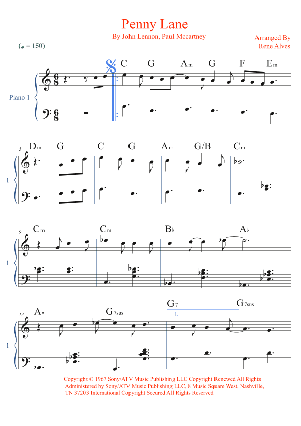 Penny Lane (arr. Rene Alves)