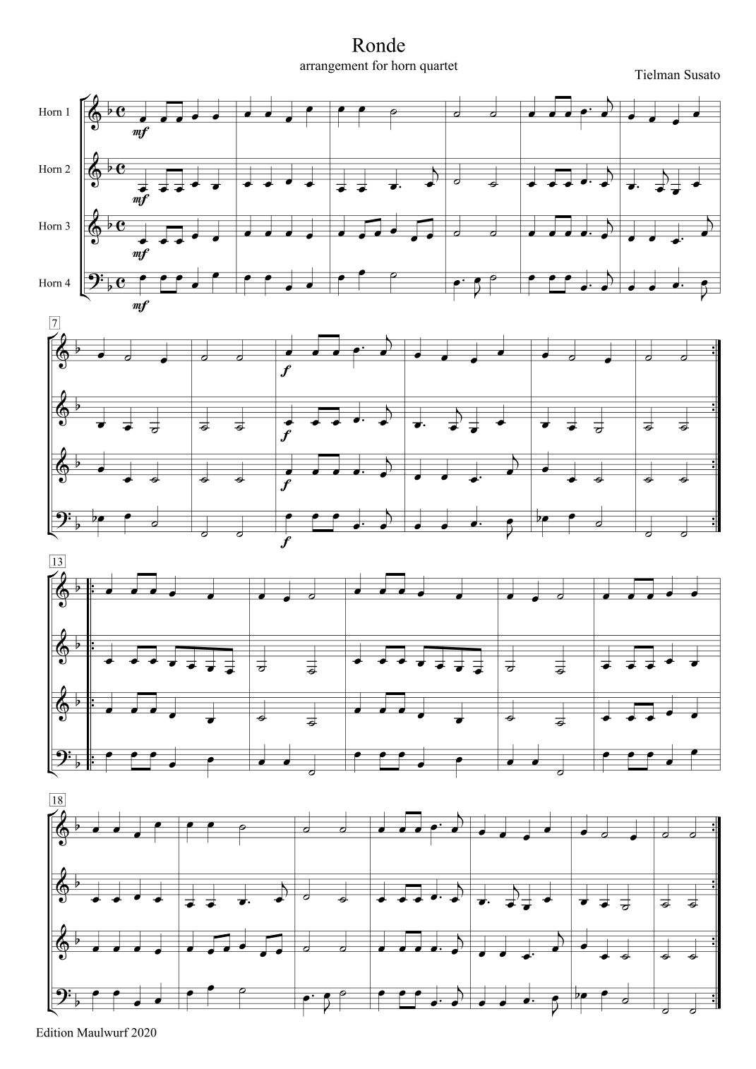 Ronde (arr. Edition Maulwurf)