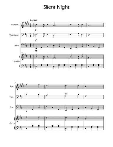 Silent Night - Brass Trio w/ Piano (arr. Ygor Nunes)