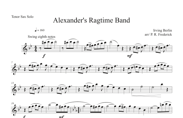 Alexander's Ragtime Band (arr. P. R. Frederick)