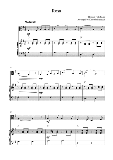Rosa (viola solo and piano accompaniment) (arr. Kaiserin Rebecca)
