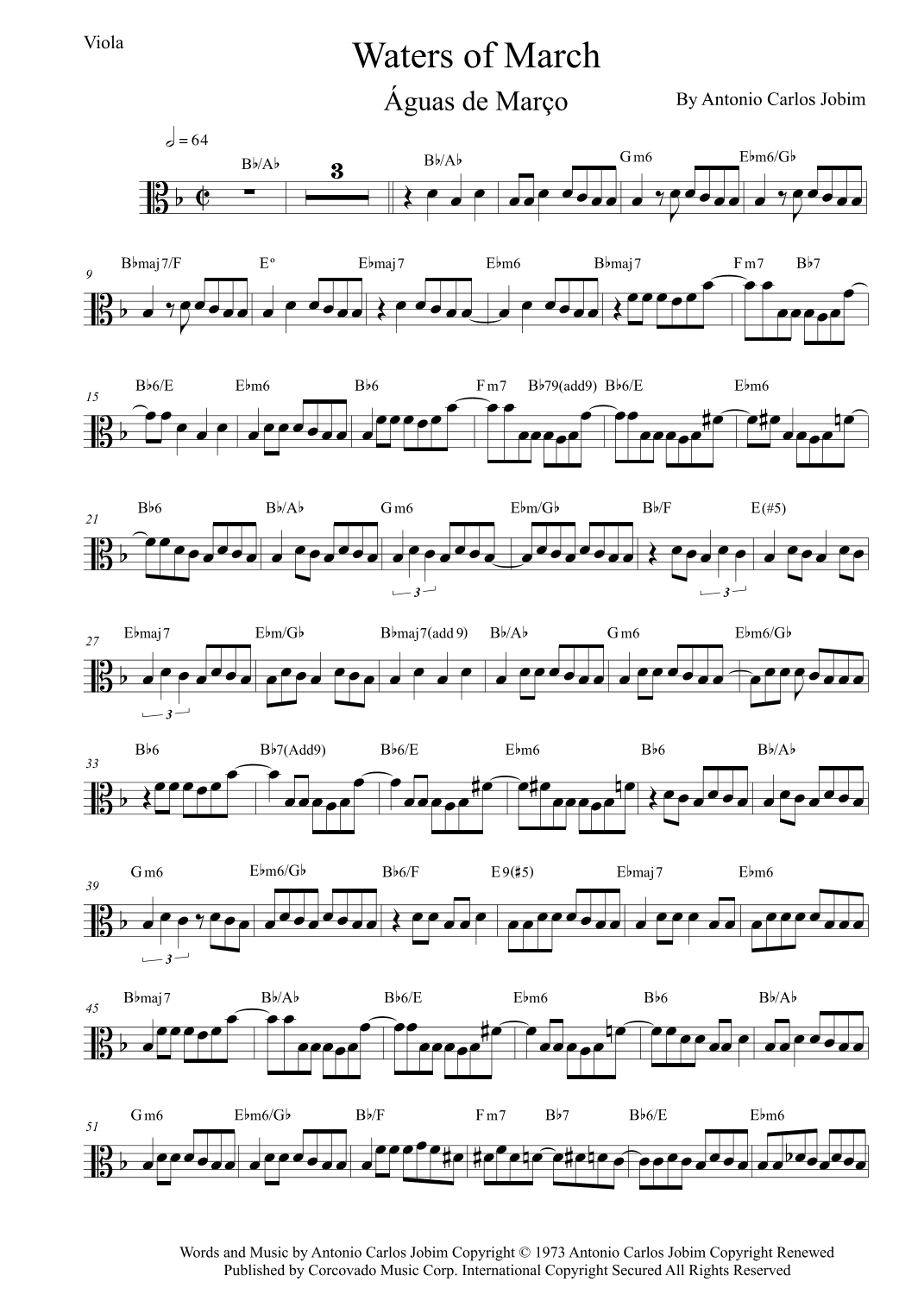 Águas De Março (waters Of March) (arr. Leo Silva)