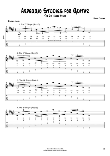 Arpeggio Studies for Guitar - The C# Major Triad
