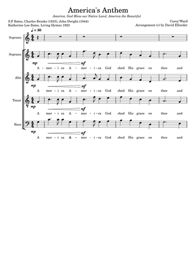 America's Anthem - America, God Bless our Native Land, America the Beautifl (arr. David Ellender)