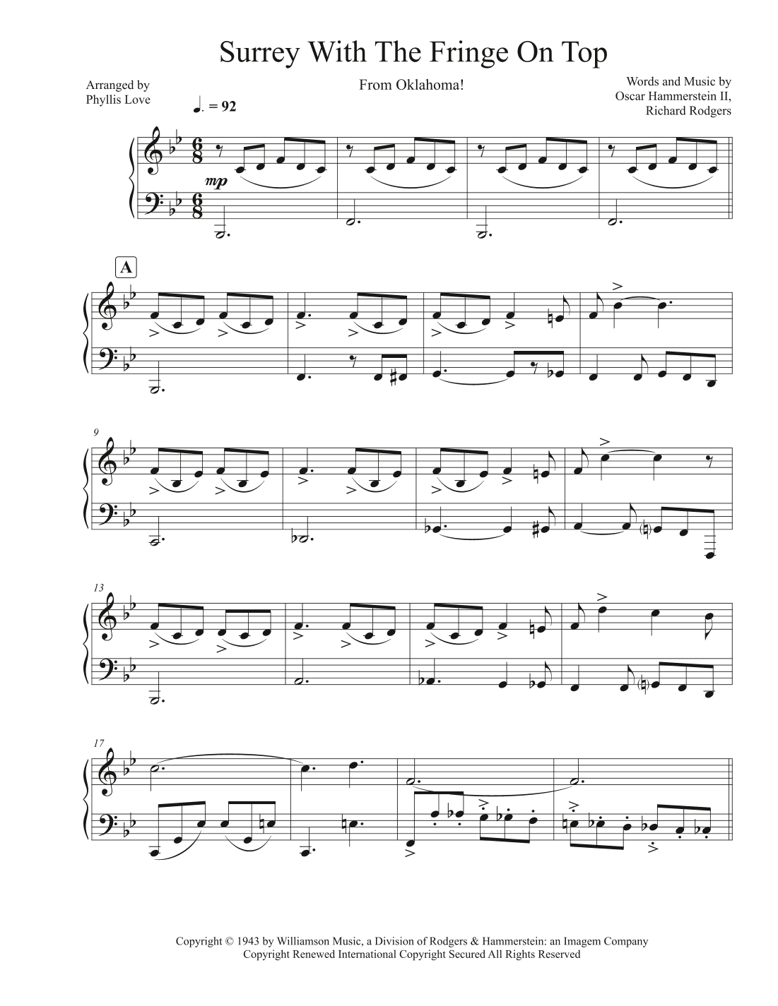 The Surrey With The Fringe On Top (arr. Phyllis Love)