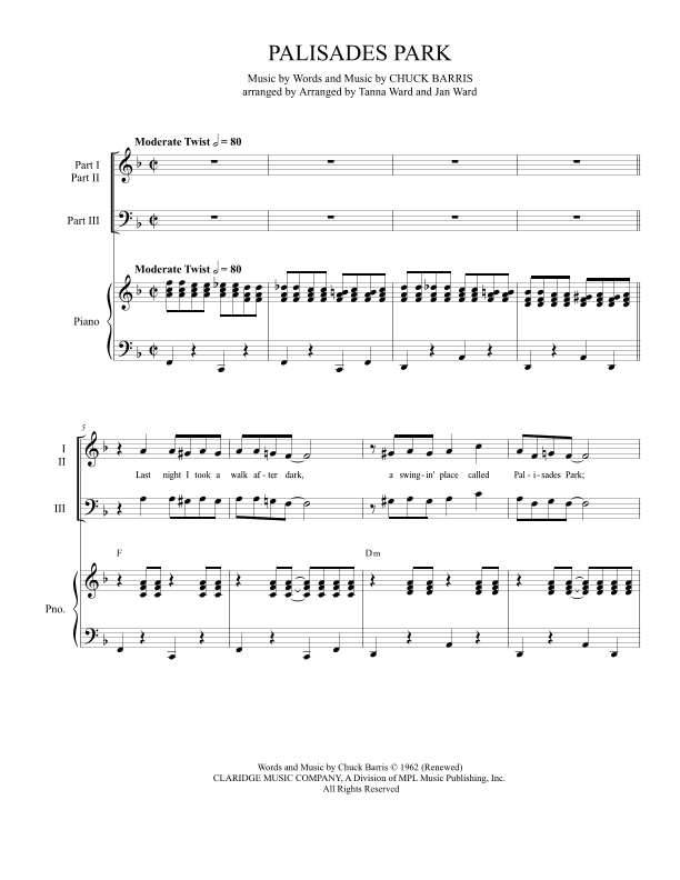 Palisades Park (arr. Tanna Ward and Jan Ward)