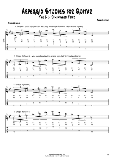 Arpeggio Studies for Guitar - The Bb Diminished Triad