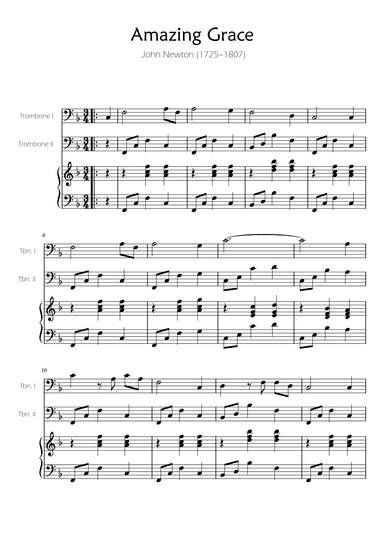 Amazing Grace - Trombone Duet w/ Piano accompaniment (arr. Ygor Nunes)