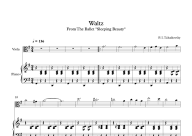Waltz (Sleeping Beauty) - Peter Ilyich Tchaikovsky (Viola + Piano) (arr. Digital Book Music)