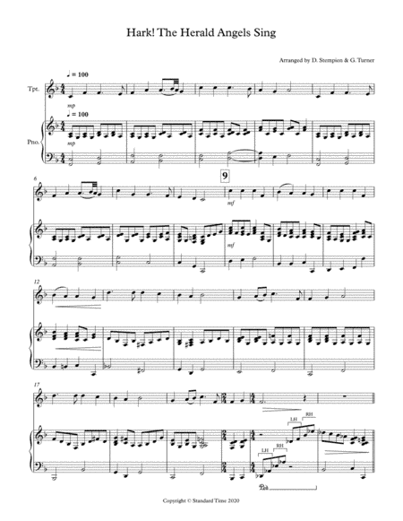 Hark! The Herald Angels Sing for Trumpet Solo with Piano Accompaniment (NEW!) (arr. Debra E. Stempien, Gregory H. Turner)