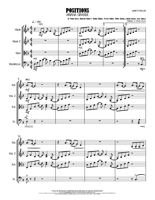 Positions (arr. Alison Gillies)