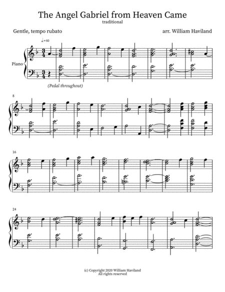 The Angel Gabriel from Heaven Came (arr. William Haviland)