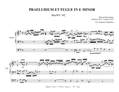 BUXTEHUDE - Praeludium et Fugue in E minor - BuxWV 142 (arr. Renato Tagliabue)