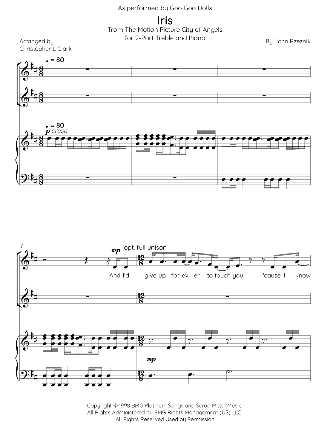 Iris (arr. Christopher L Clark)