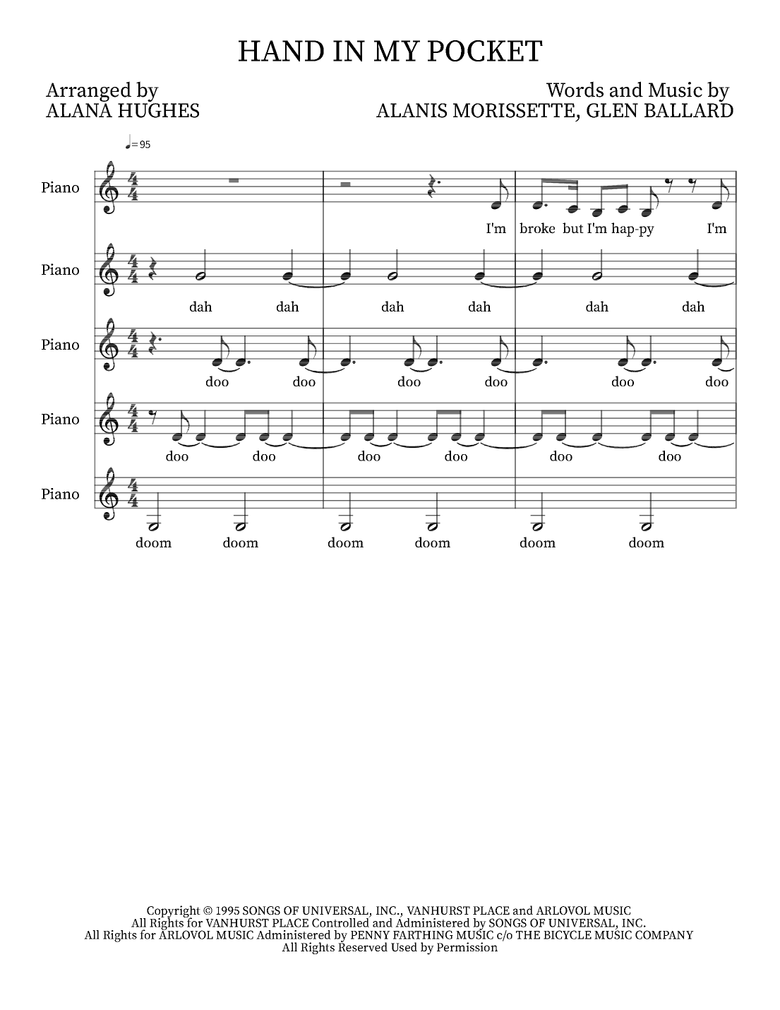 Hand In My Pocket (arr. Alana Hughes)