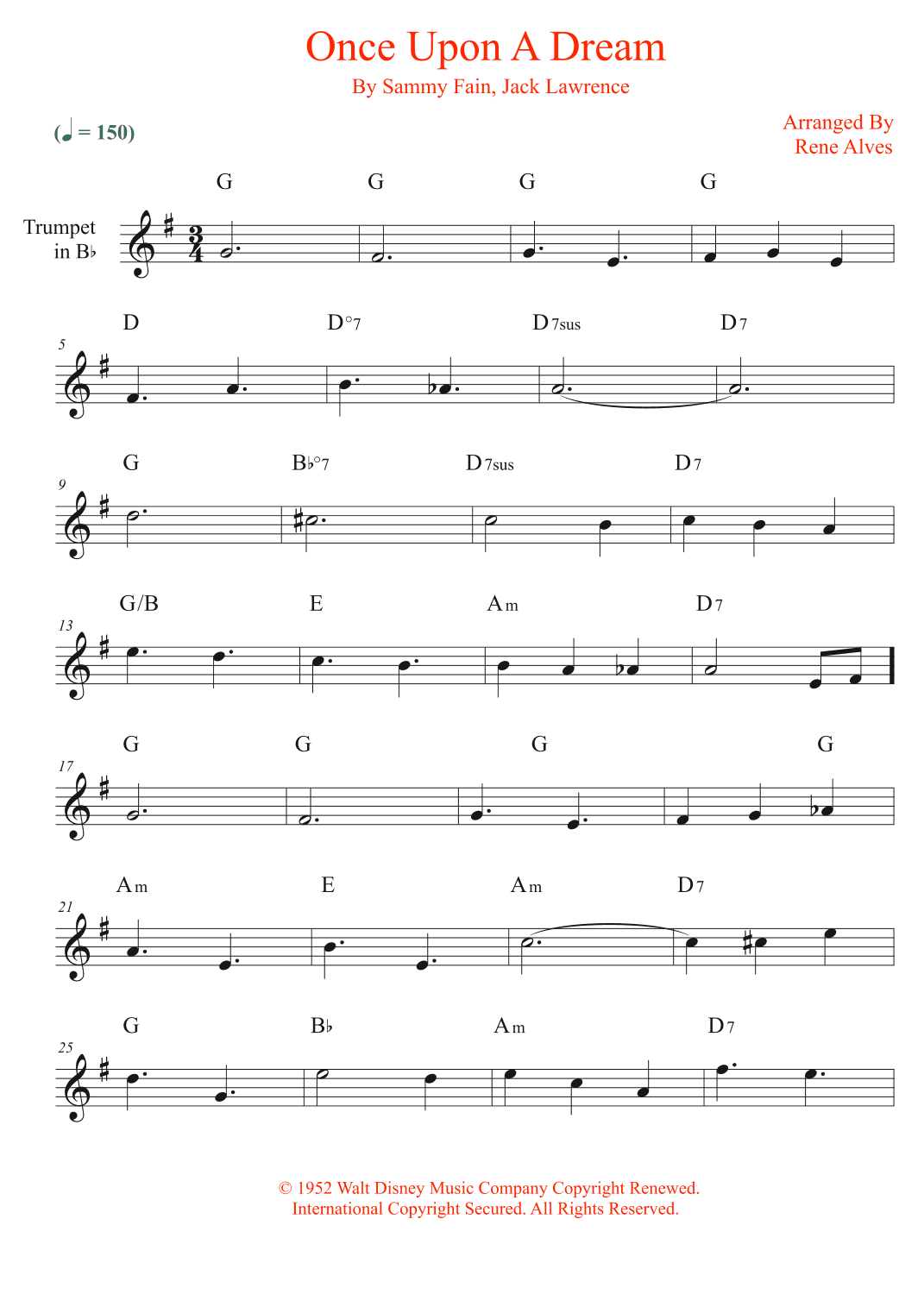 Once Upon A Dream (arr. Rene Alves)