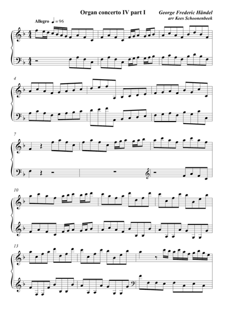 Concerto for organ IV (arr. Kees Schoonenbeek)