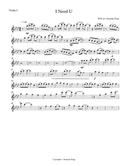 I Need U (arr. Amanda Pang)