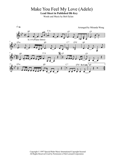 Make You Feel My Love (arr. Miranda Wong)