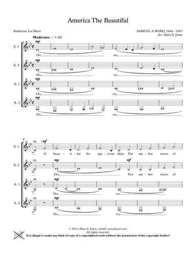 America, The Beautiful for Ladies' a cappella (S.S.A.A.) (arr. Mary Jones McGuyer)