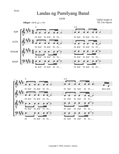 Landas ng Pamilyang Banal (SATB)