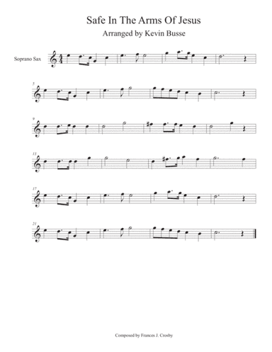 Safe In The Arms Of Jesus (Easy key of C) - Soprano Sax (arr. Kevin Busse)