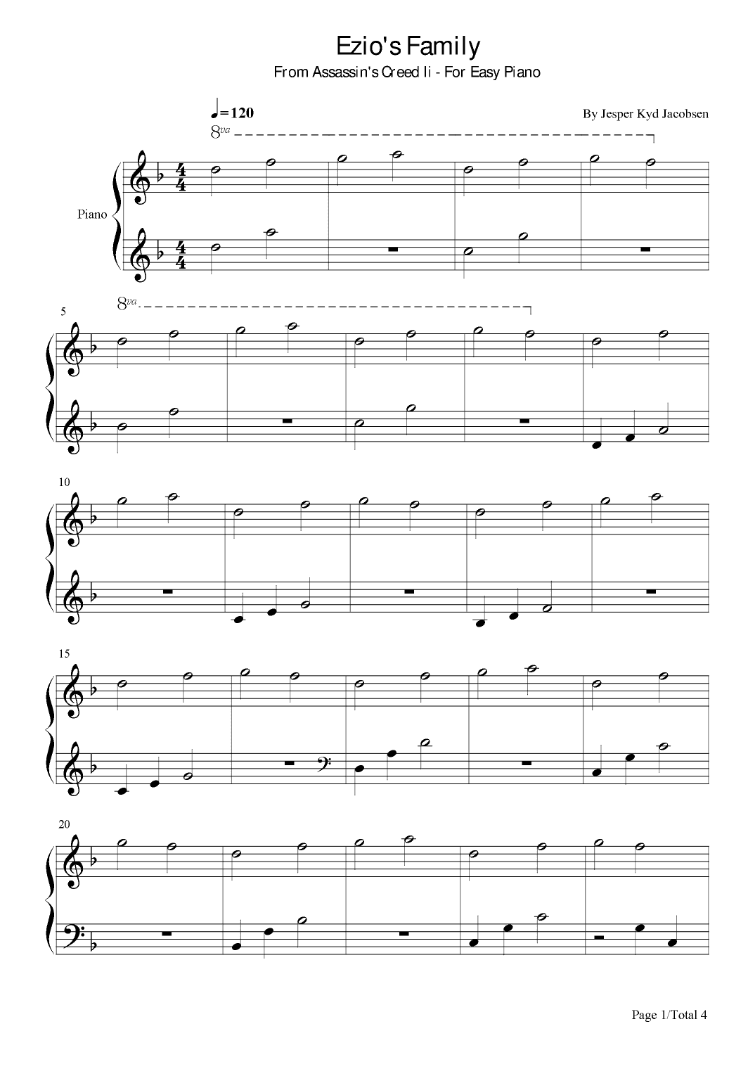 Ezio's Family (arr. poon)