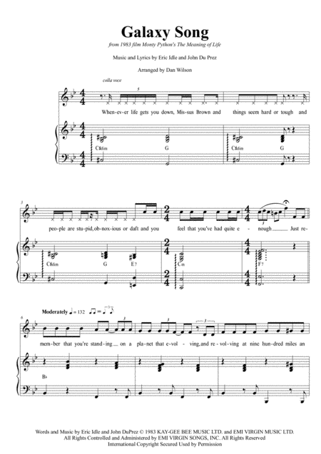 Galaxy Song (arr. Dan Wilson)