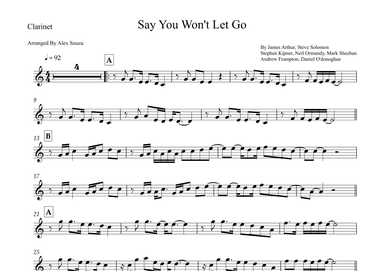Say You Won't Let Go (arr. Alex Souza)