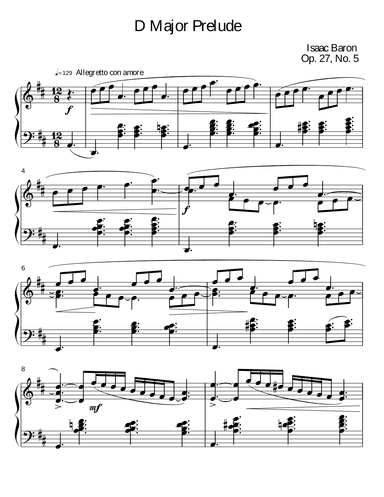 Prelude in D Major Op. 27, No. 5