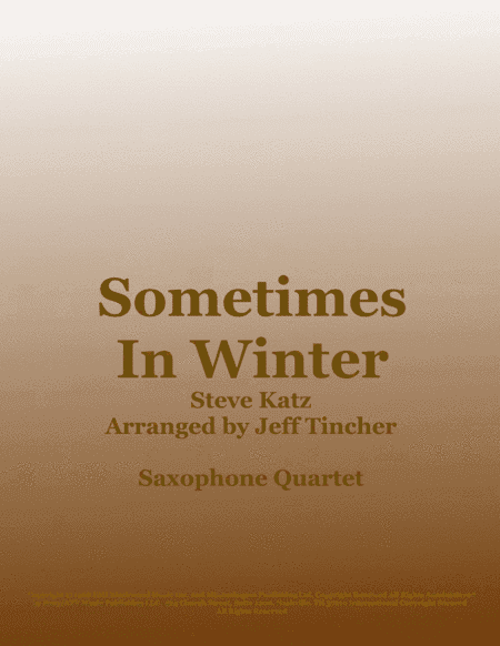Sometimes In Winter (arr. Jeff Tincher)