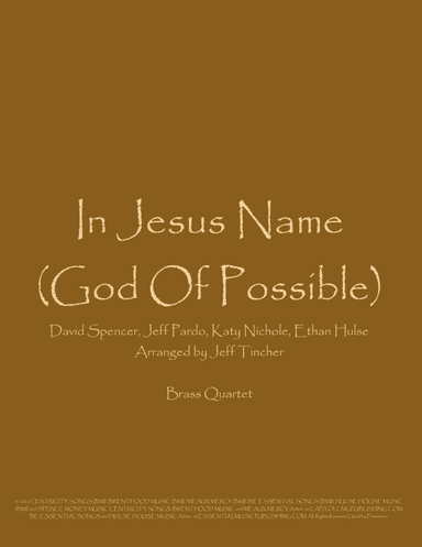 In Jesus Name (god Of Possible) (arr. Jeff Tincher)
