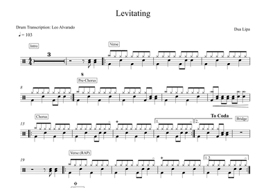 Levitating (arr. Drum Transcription: Leo Alvarado)
