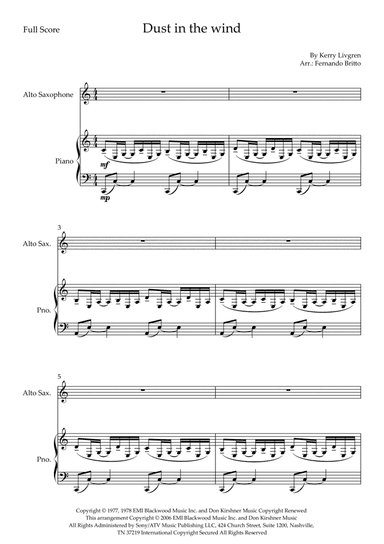Dust In The Wind (arr. Fernando Britto)