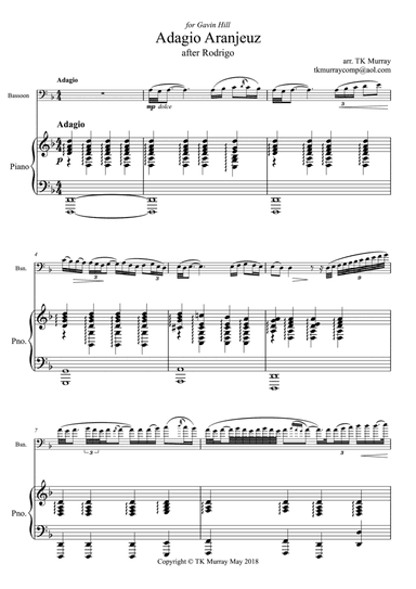 Adagio Aranjeuz - Bassoon & Piano