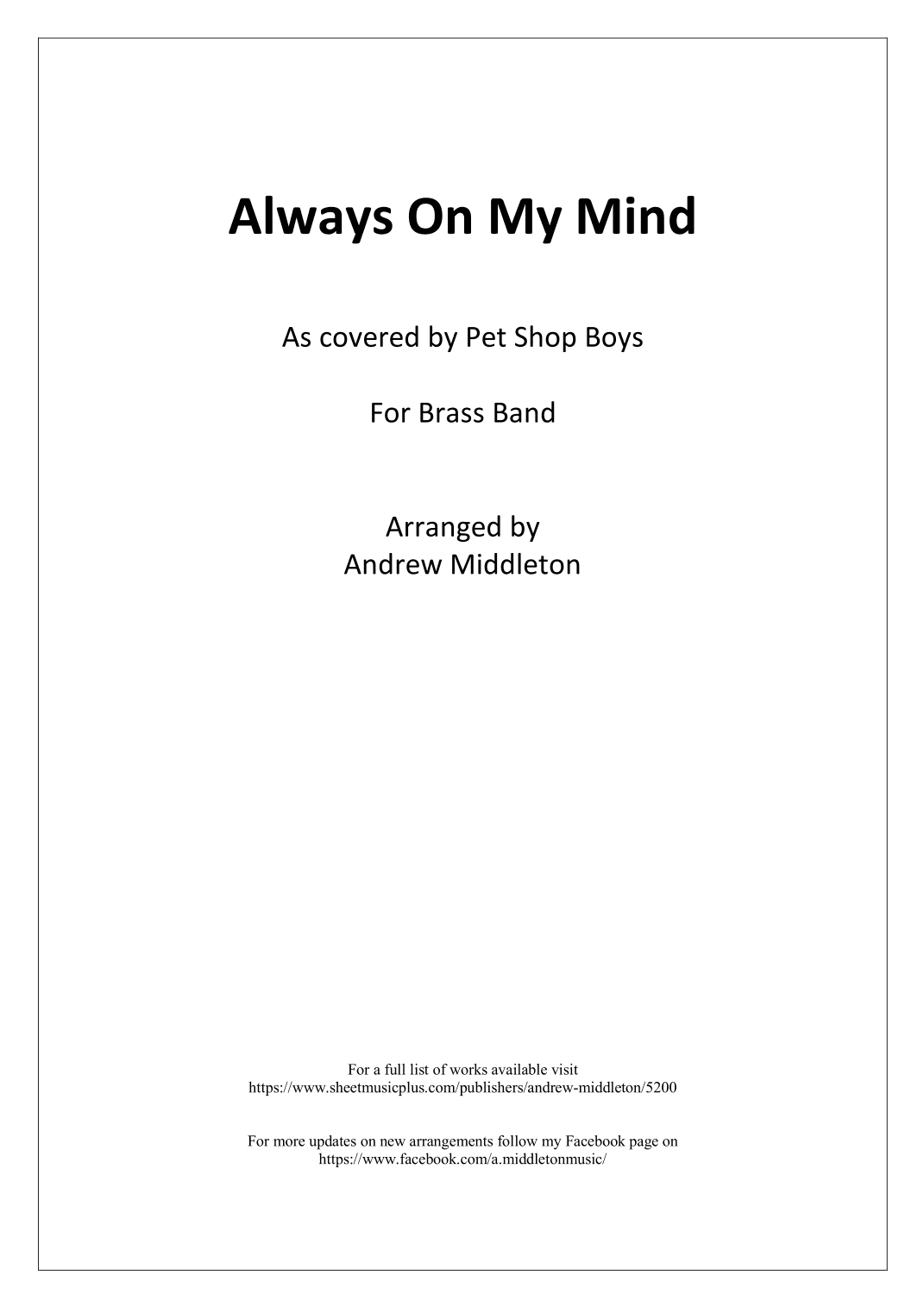 Always On My Mind (arr. Andrew Middleton)