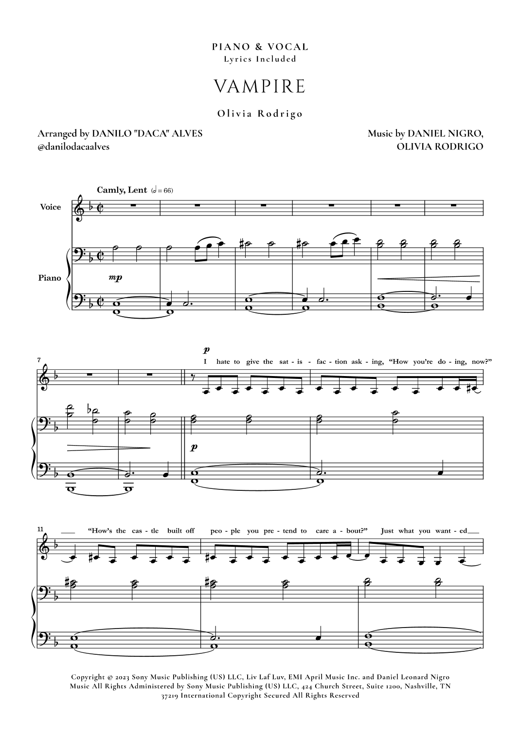 Vampire (arr. Danilo "Daca" Alves)