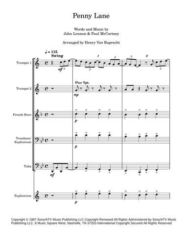 Penny Lane (arr. Henry Von Ruprecht)