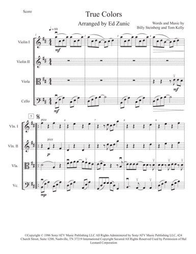 True Colors (arr. Ed Zunic)