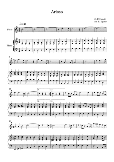 Arioso, George Frideric Handel, For Flute & Piano (arr. Eugene Egorov)