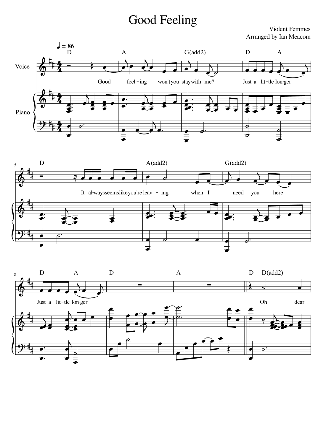 Good Feeling (arr. Ian Meacom)