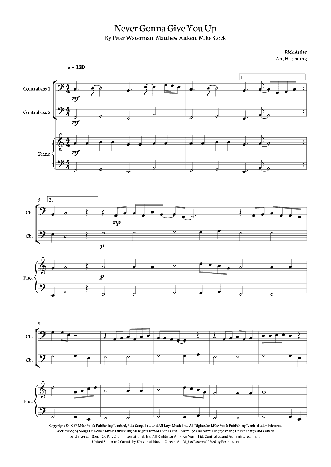 Never Gonna Give You Up (arr. Heisenberg)