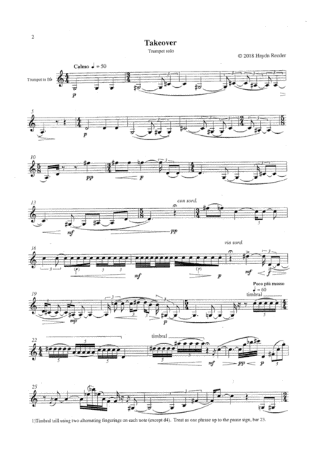 Takeover, for Trumpet in B flat