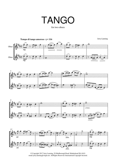 Tango for two oboes