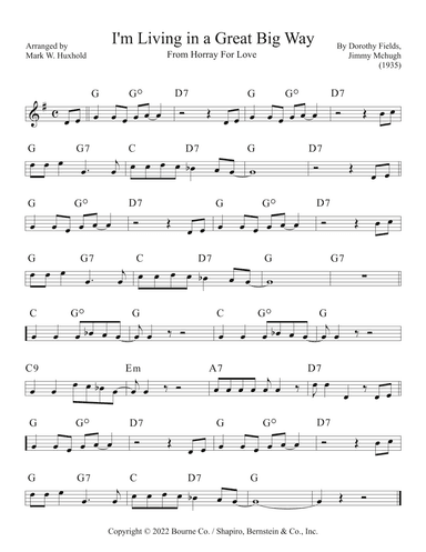 I'm Living In A Great Big Way (arr. Mark W. Huxhold)