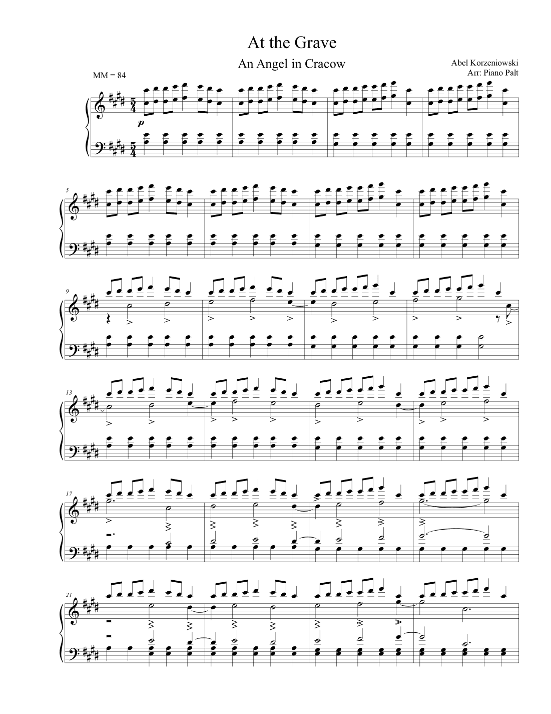 At The Grave (arr. Piano Palt)