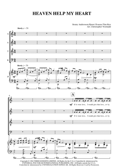 Heaven Help My Heart (arr. Christopher Wormald)