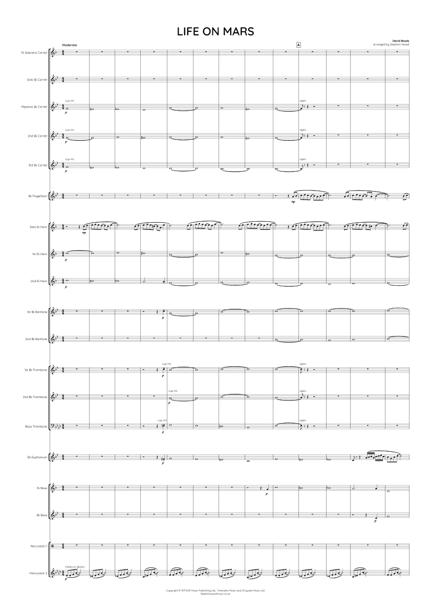 Life On Mars (arr. Stephen Wood)