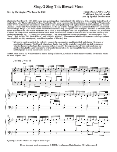 Sing, O Sing This Blessed Morn (arr. Lyndell Leatherman)