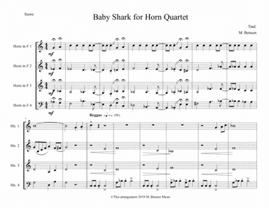 Baby Shark Horn Quartet (arr. Mike Benson)
